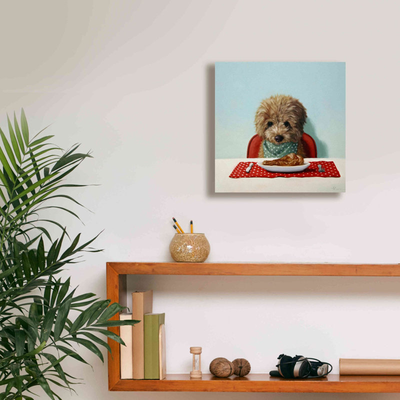 «Puppy Chow» par Lucia Heffernan, reproduction sur toile tendue, H 12 po x l 12 po x P 0,75 po