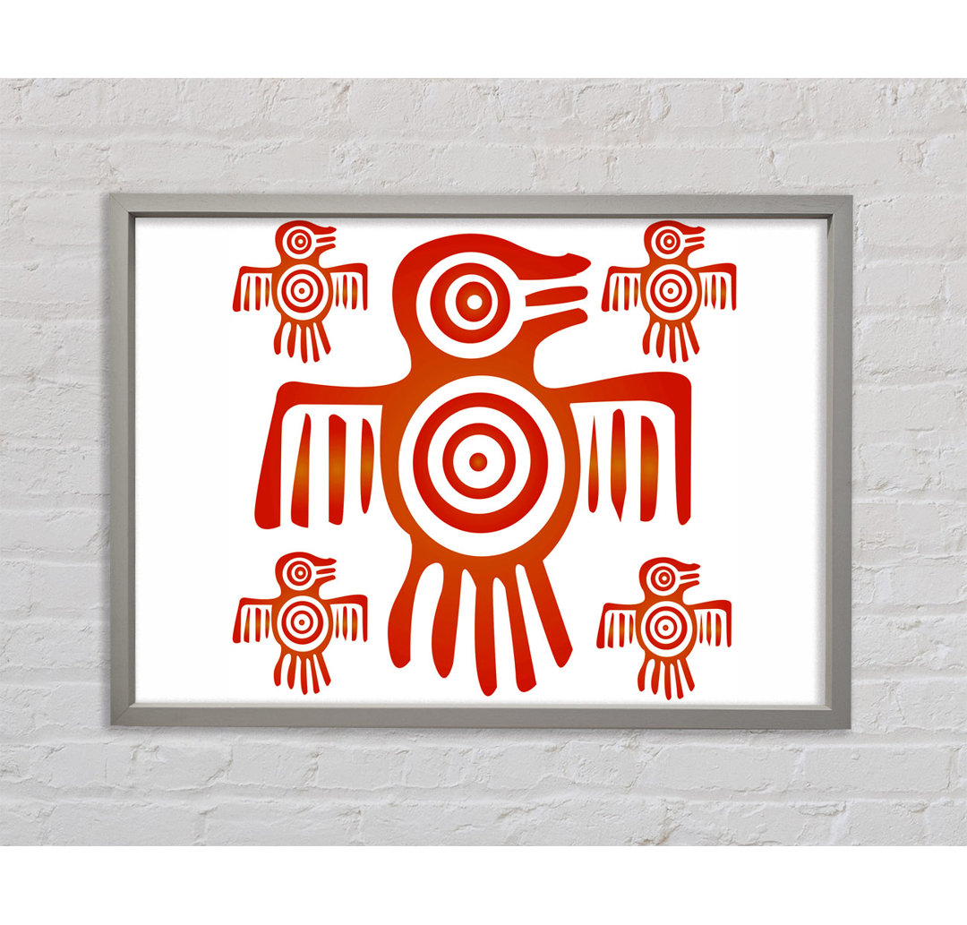 Aztekisches Symbol - Einzelner Bilderrahmen Kunstdrucke auf Leinwand