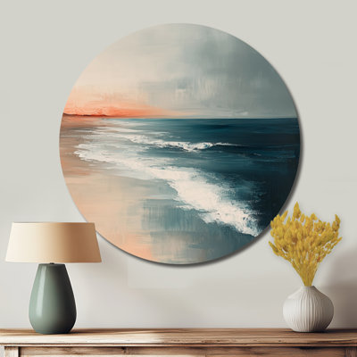 Irmfriede - art mural rond en métal bord de mer
