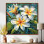 «White Plumeria Symphony Magic», reproduction sur toile encadrée Plumeria-176278658-165035822