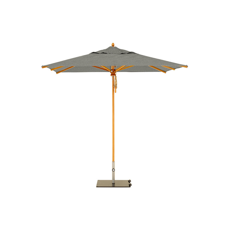 Safari 11.5' Square Umbrella, Stone Gray, 111.41" H x 137.79" W x 137.79" D, Square Metal Base with Wheels