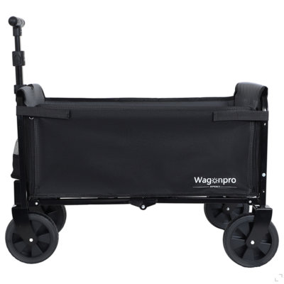 All-in-One Convertible Folding Camping Wagon Cart: Bench Seat, Storage Compartment & Included Dog Tether