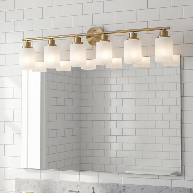 Éclairage de salle de bain mural à intensité variable 6 lumières pour miroir de salle de bain, salle d'eau, chambre à coucher