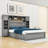 4 Drawers Wood Platform Bed with Cabinet-1972313810