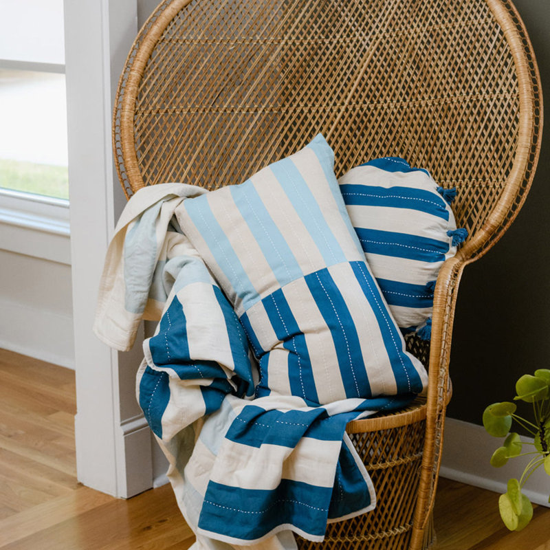 Lumbar Pillow Cover & Insert, Blue