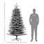 Arbre de Noël artificiel pin de montagne 6,5 pi pré-éclairé, arbre de Noël enneigé, arbre de Noël à charnière avec 400 lumières DEL et 990 branches pour la décoration des fêtes-1749001990-1749001988