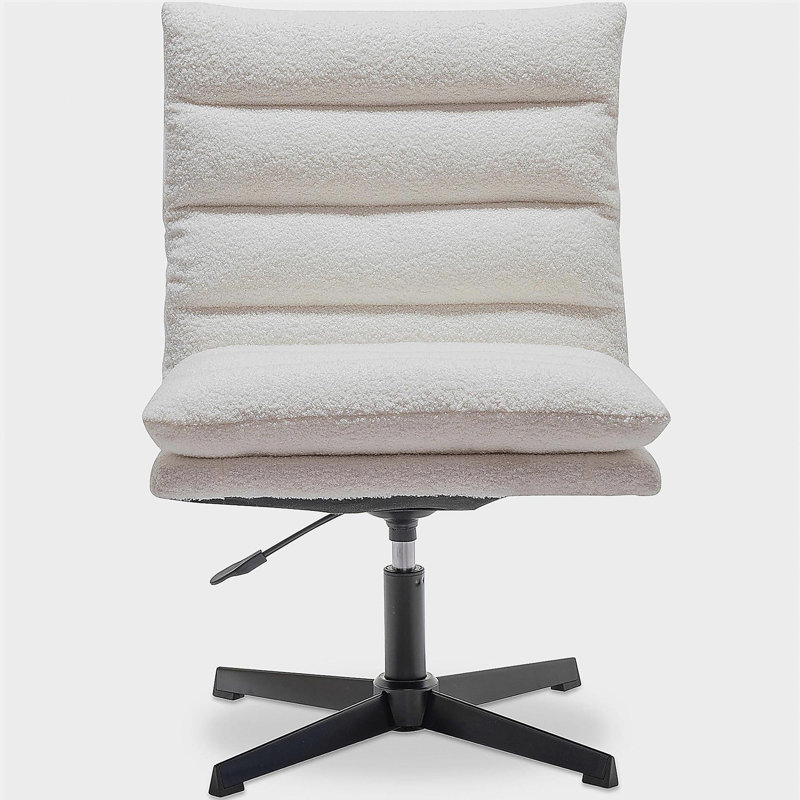 Chaise longue ajustable sans accoudoirs, Peluche beige