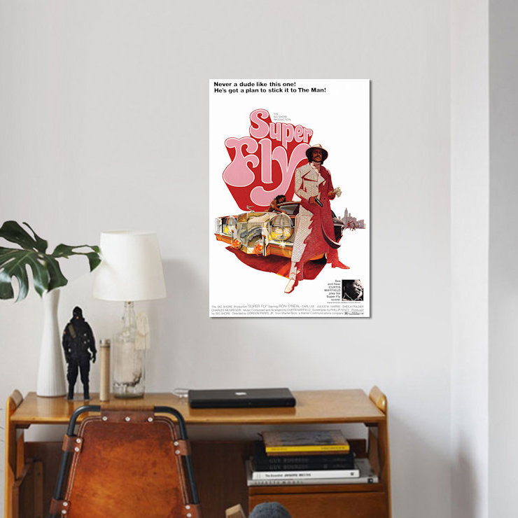 «Super Fly Film», affiche imprimée sur toile, H 12 po x l 8 po x P 0,75 po, Pas de tapis, Toile tendue