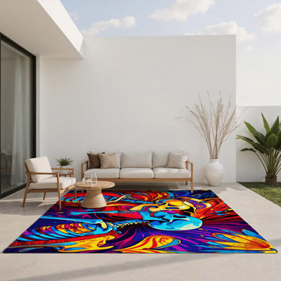 Tapis d'intérieur et d'extérieur à horloge chromatique