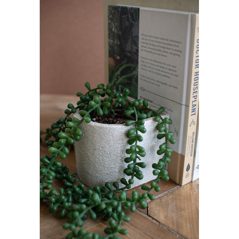  2 x 2 pots de serre-livres décoratifs en béton blanc, H 4 po