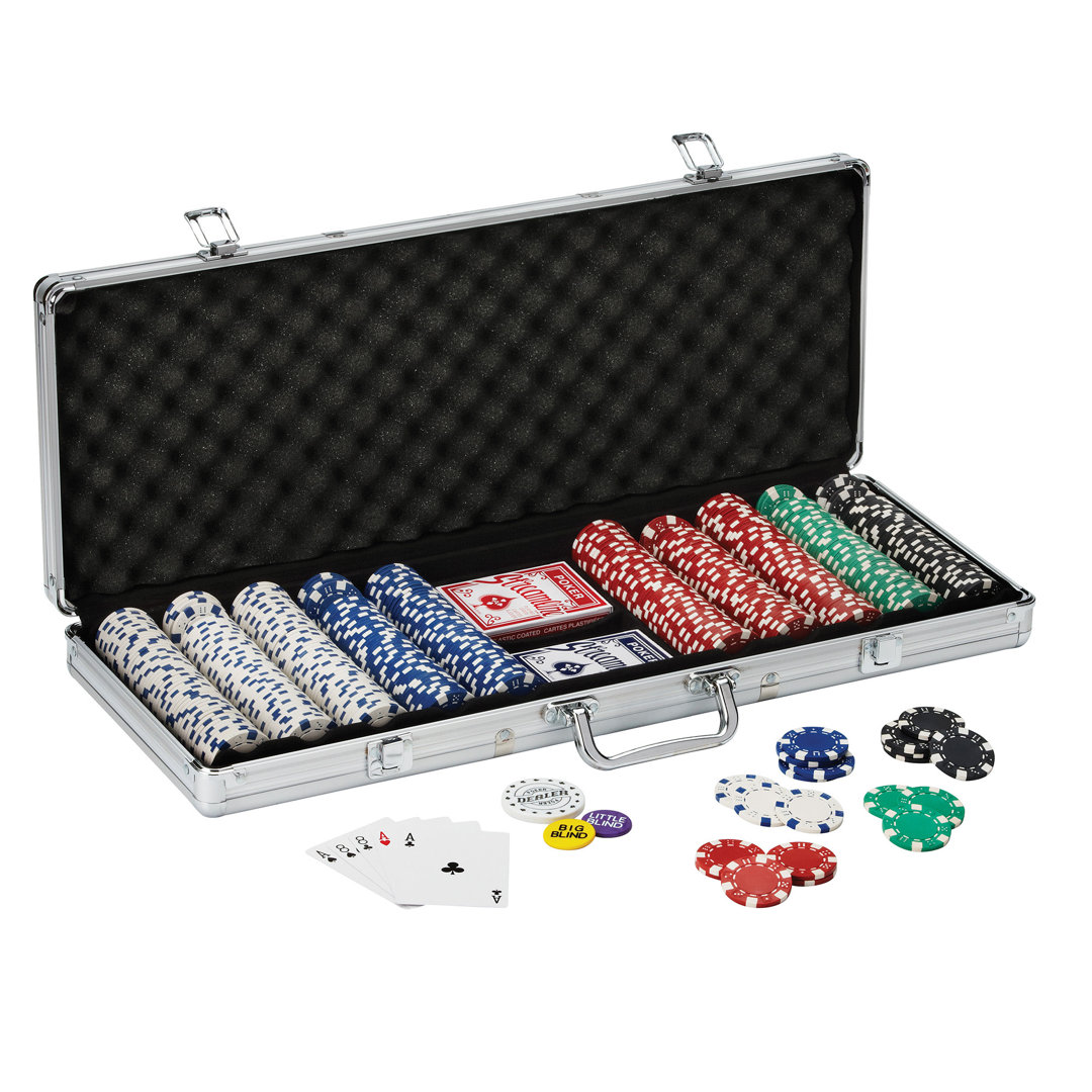 Fat Cat Texas Hold'em 500-Piece Poker Chips and Accessory Set Fat Cat