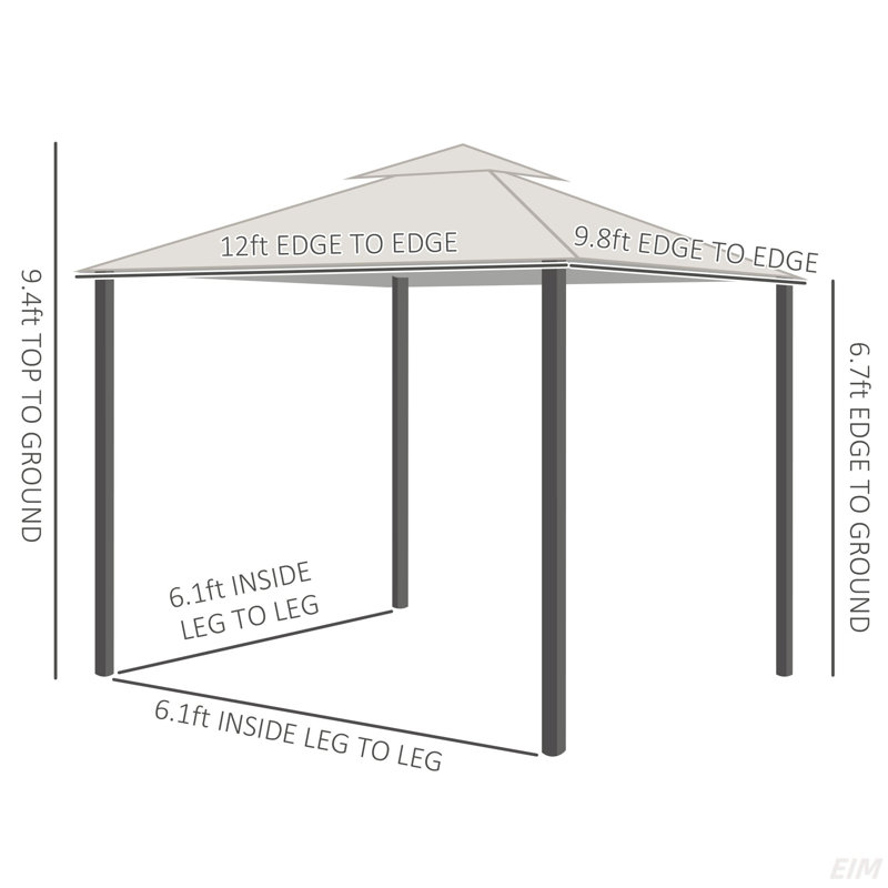 Patio Gazebo With Netting, Double Roof Outdoor Gazebo Canopy Shelter, Solid Metal Frame For Garden, Lawn, Backyard, Deck (Canopy)