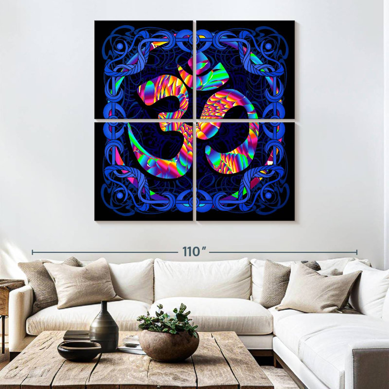 Adella Psychedelic Om Symbol, 74'' H x 74'' W