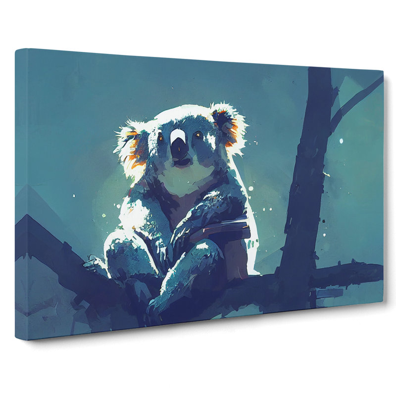 Koala Bear Painting Abstract - Wrapped Canvas, 40cm H x 60cm W x 3cm D