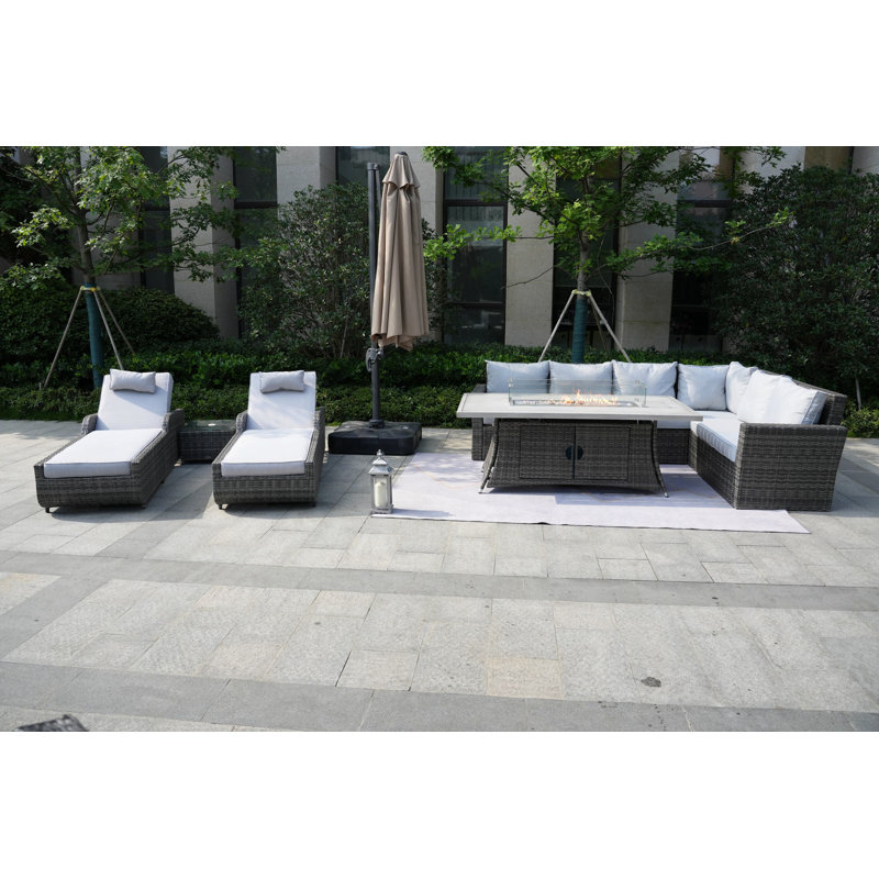 Alseepa 8 - Person Patio Conversation Set with Cushions