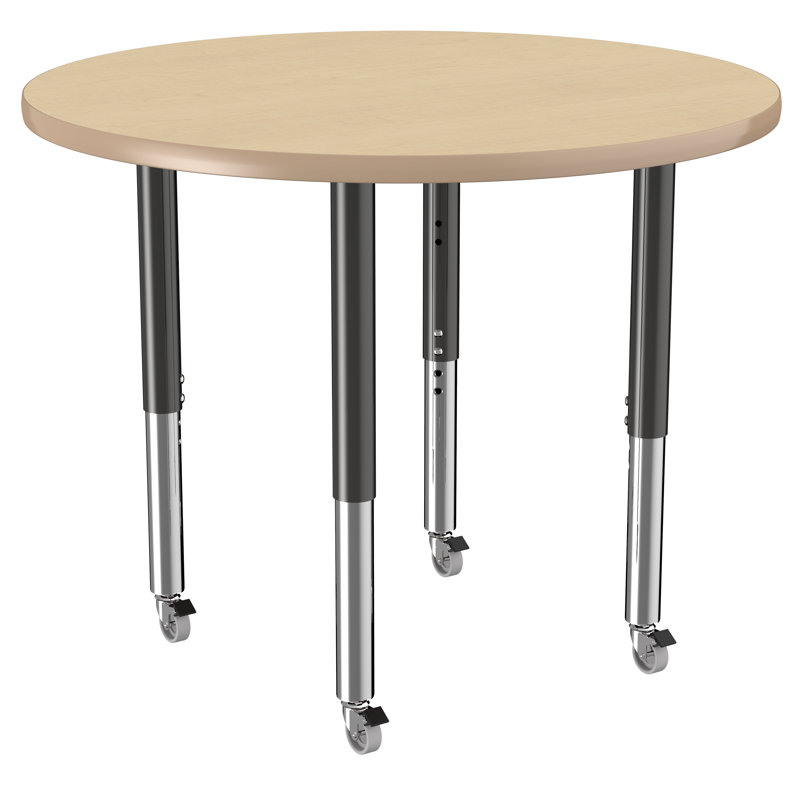 Table ronde à hauteur réglable, 36", Érable / érable, Super