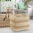 18" Tan Jute Ottoman