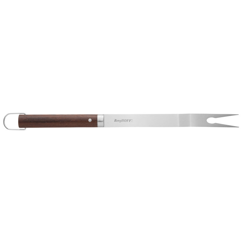 BergHOFF Essentials Stainless Steel BBQ Carving Fork with Wood Handle, 17'