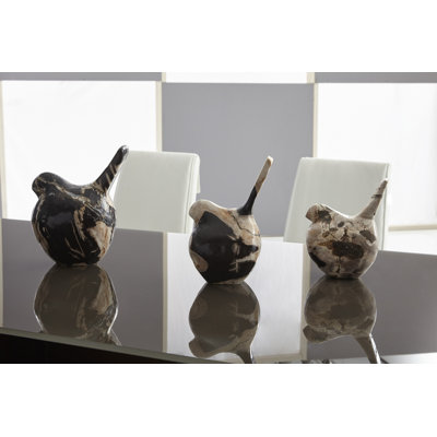 Ensemble de 3 figurines d'oiseaux pétrifiés