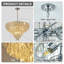 Lustre 11 lumières rondes en cristal moderne doré de 27,6 po de diamètre, réglable en hauteur