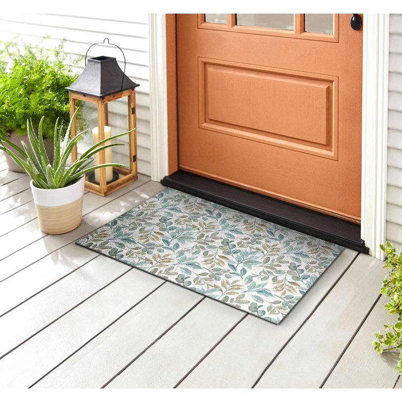 Non-Slip Floral Outdoor Doormat
