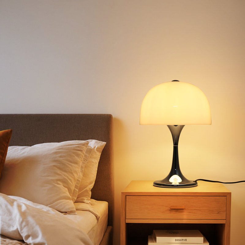 Modern Sleek Chrome Base Mushroom 3-light G9 End Table Lamp For Bedroom