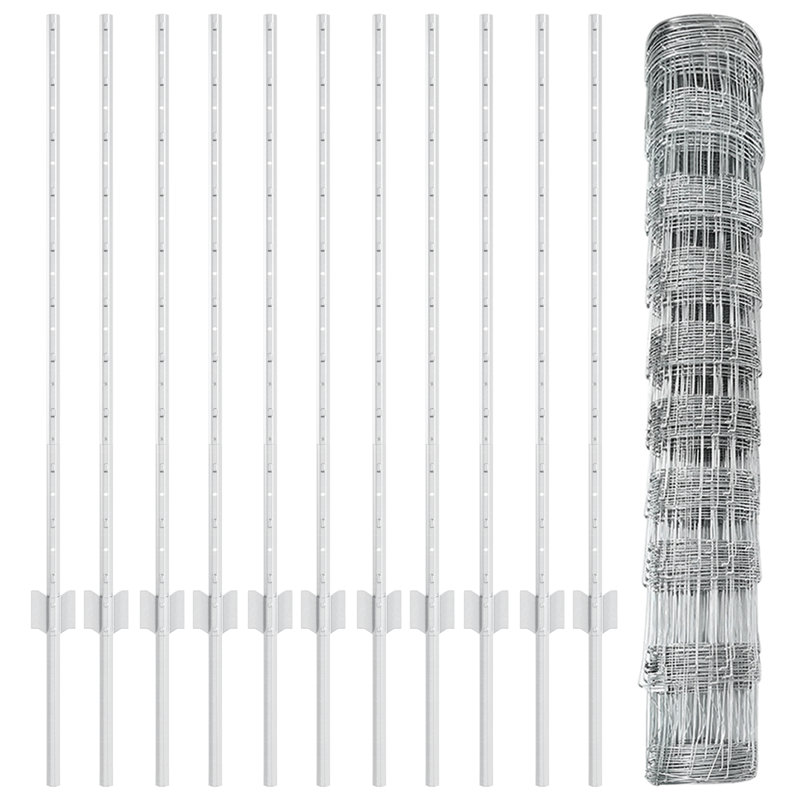 Fence with Post Segment Outdoor Barrier Garden Terrace Divider Boundary, 100cm H x 2500cm W