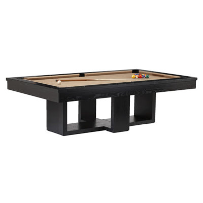 American Heritage Mohave 8' Pool Table - Solid Wood with Modern Sculptural Design, Three-Piece Certified Slate, Sahara Finish & Drop Pockets