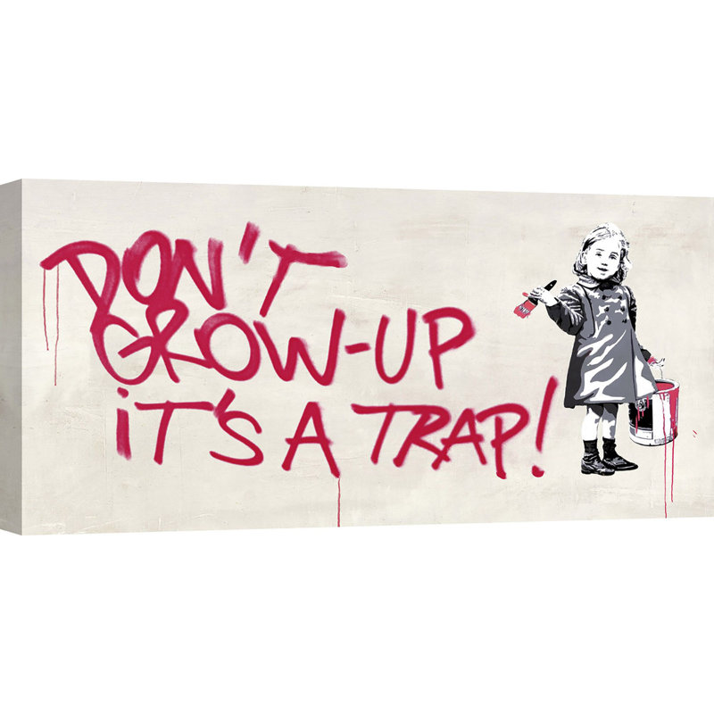 Don't Grow Up - No Frame Print on Canvas, 35cm H x 70cm W x 4cm D
