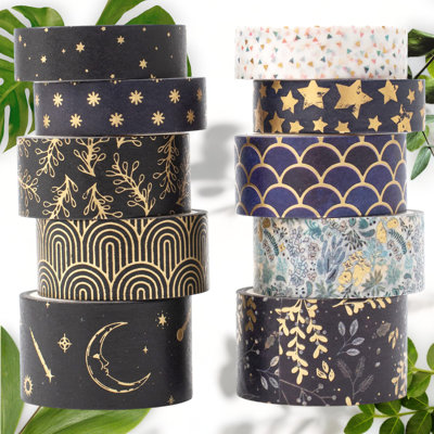 Print Decorative Washi Tape Set - 10 Rolls