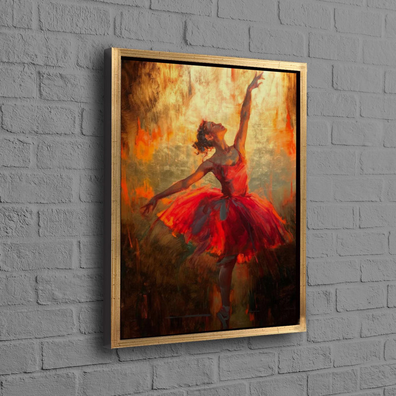 Stunning 3D Ballerina Canvas Artwork Perfect as Modern Wall Hanging for Room or Abstract Kitchen Decor, 35 cm H x 25 cm W