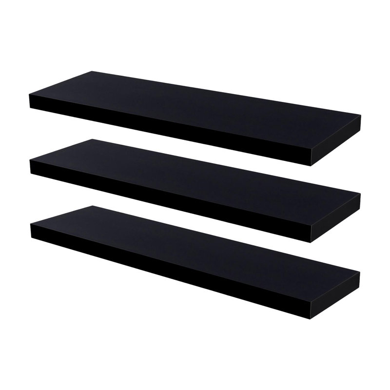 Harbour Housewares Floating Wall Shelves - 100Cm - Black