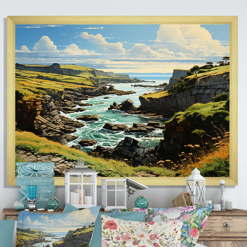 " Ireland Emerald Isle This I ", H 34 po x l 44 po x P 1,5 po, Cadre doré à une seule photo