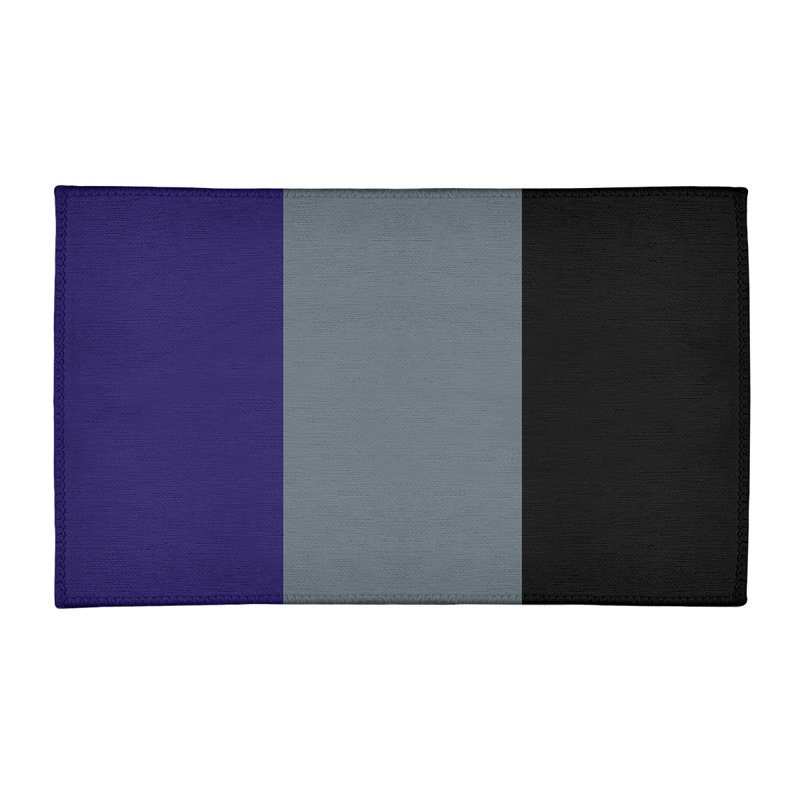 Tapis à rayures mauve/gris/noir, Rectangle 3 pi x 5 pi