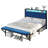 Ivy Bronx Full Size Bed Frame With Folding Bench And Charging Station, Led Light,Storage Shelves-649160640-649160647