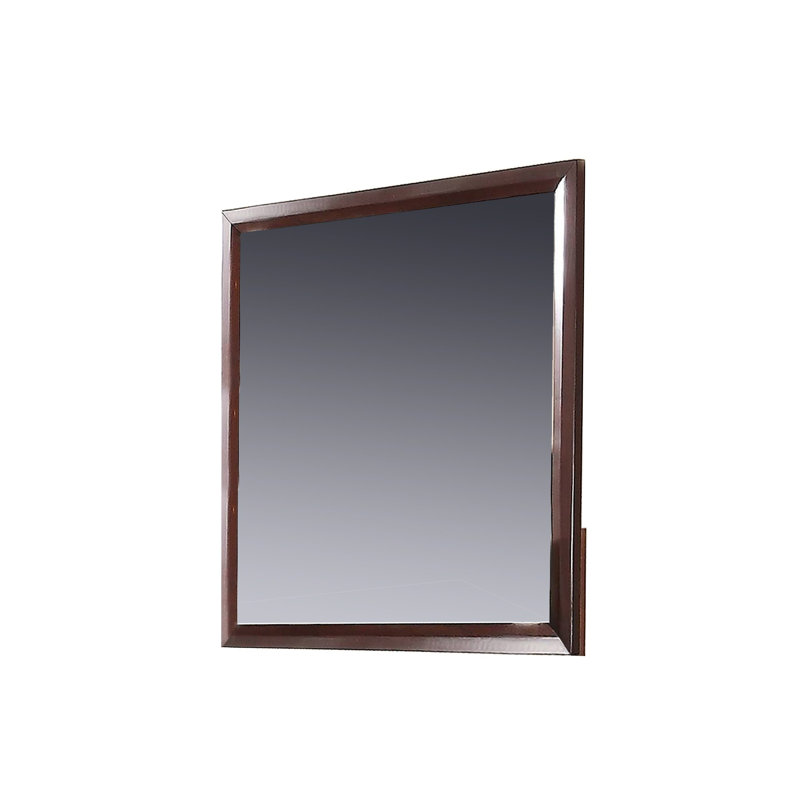 Wood Flat Mirror, 36" x 32", Brown