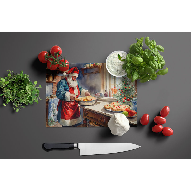Planche à découper en forme de biscuits avec père Noël Babbo Natale