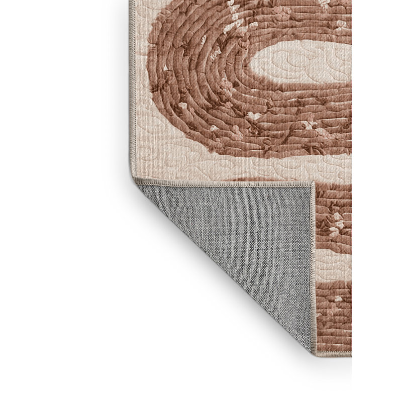 Tapis brun lavable à la machine, Carré 5 pi