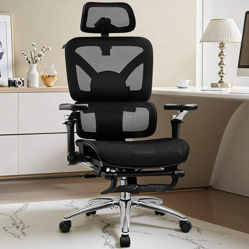 Chaise de travail ergonomique et confortable Comfy, Noir, Amélioré