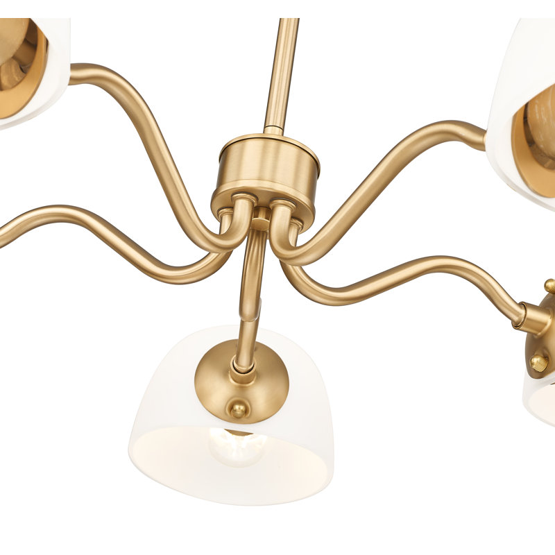 Lustre breton moderne à 5 lumières doré, Or moderne