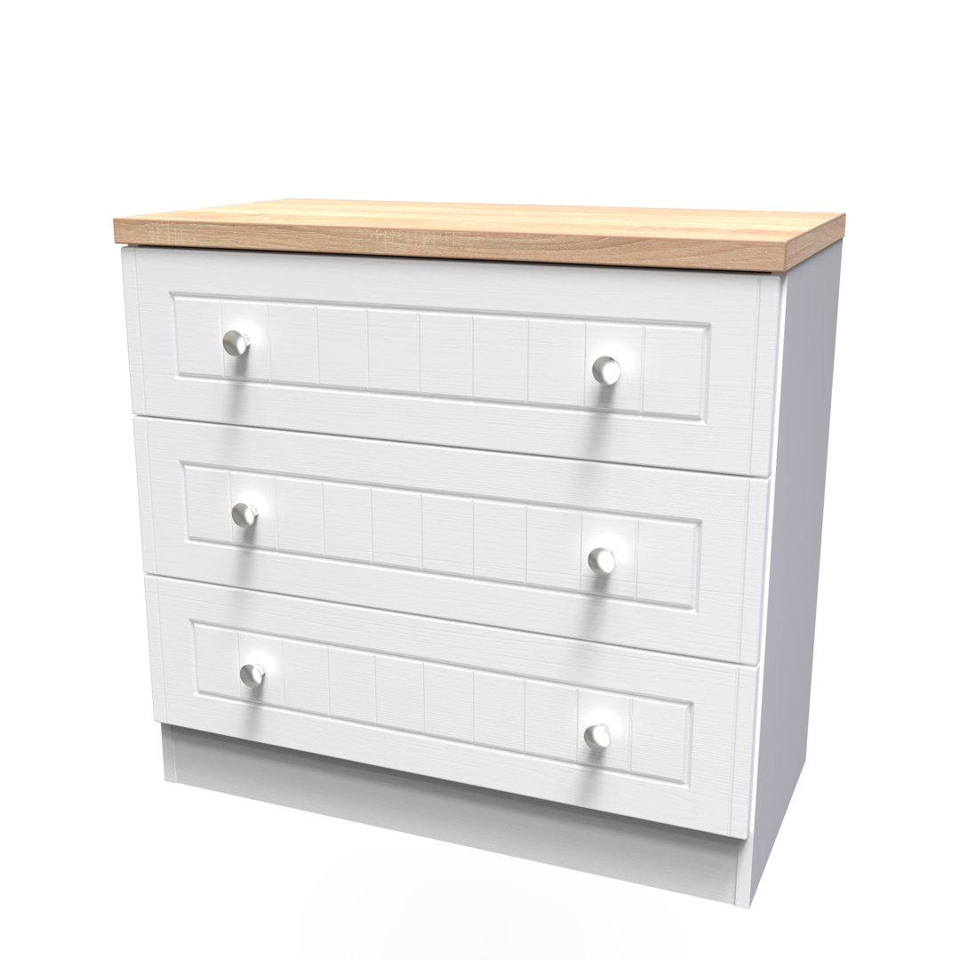 Fully Assembled Rosio 3 Drawer 76.5Cm W Chest Of Drawers