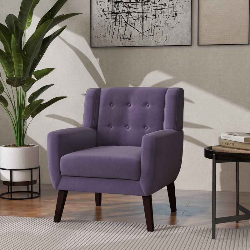 Jaqueze 73.4 Cm Wide Tufted Armchair, Purple Velvet