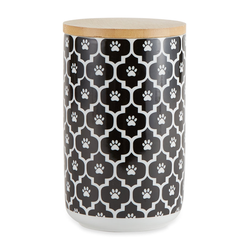 Céramique Hunter Pot à friandises pour animaux, Noir