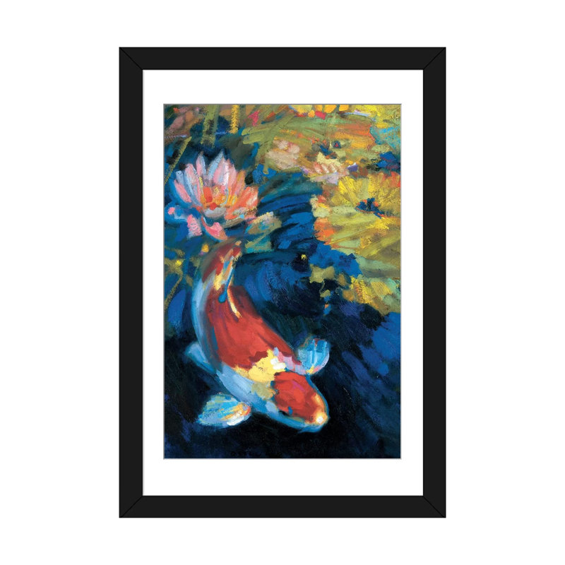 «Asian Serenity I», impression sur toile, H 32 po x l 24 po x P 1 po, Papier avec cadre noir, Blanc