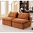 Orange Modular , 2 Seats, No , Chenille Textile, Diy Configurable Options, With Lumbar And Neck Pillows 2 Orange, Armrestless, Upholstery, Versatile, &-2093504971