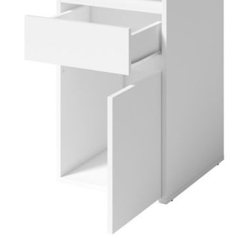 Raymen Desk with drawer and door: 120cm W x 75.5cm H x 53cm D., White