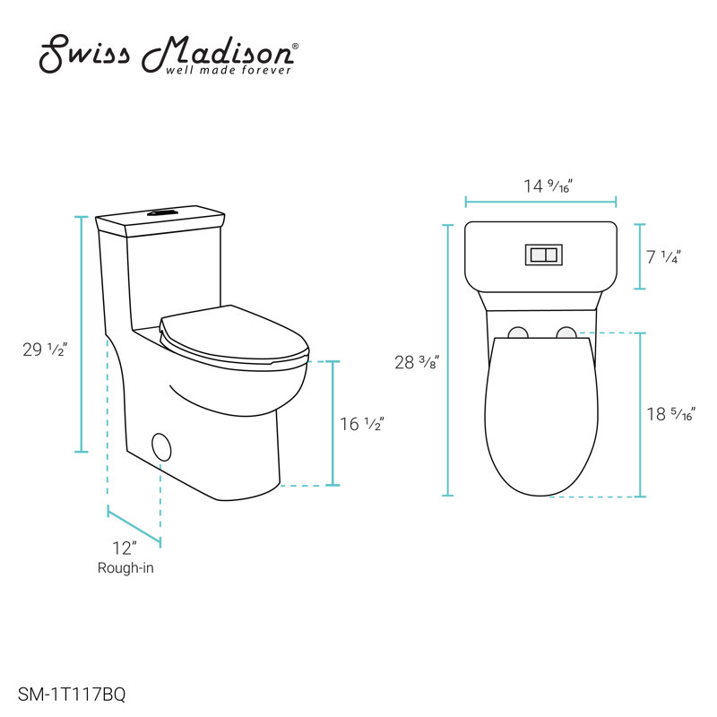 Toilette une pièce Classe, Haut, Bisque