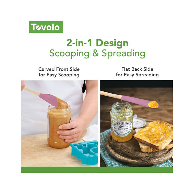 Tovolo Flex-Core Jar Scraper Wood Handle Pink Sorbet