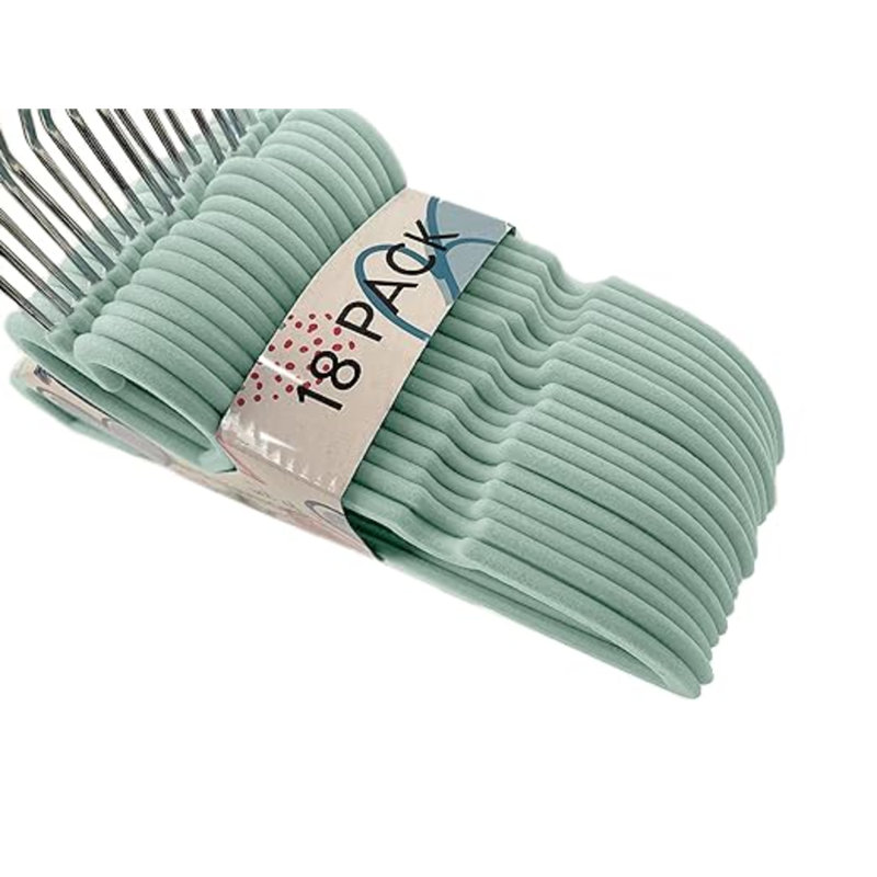 Ensemble de 18 cintres à découpes en forme de cœur pour enfants en bleu sarcelle menthe, Mint Teal