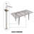 Expandable MDF Dining Table For 4-6, Medieval Style WF-With Black Metal Legs-942993068-942993066
